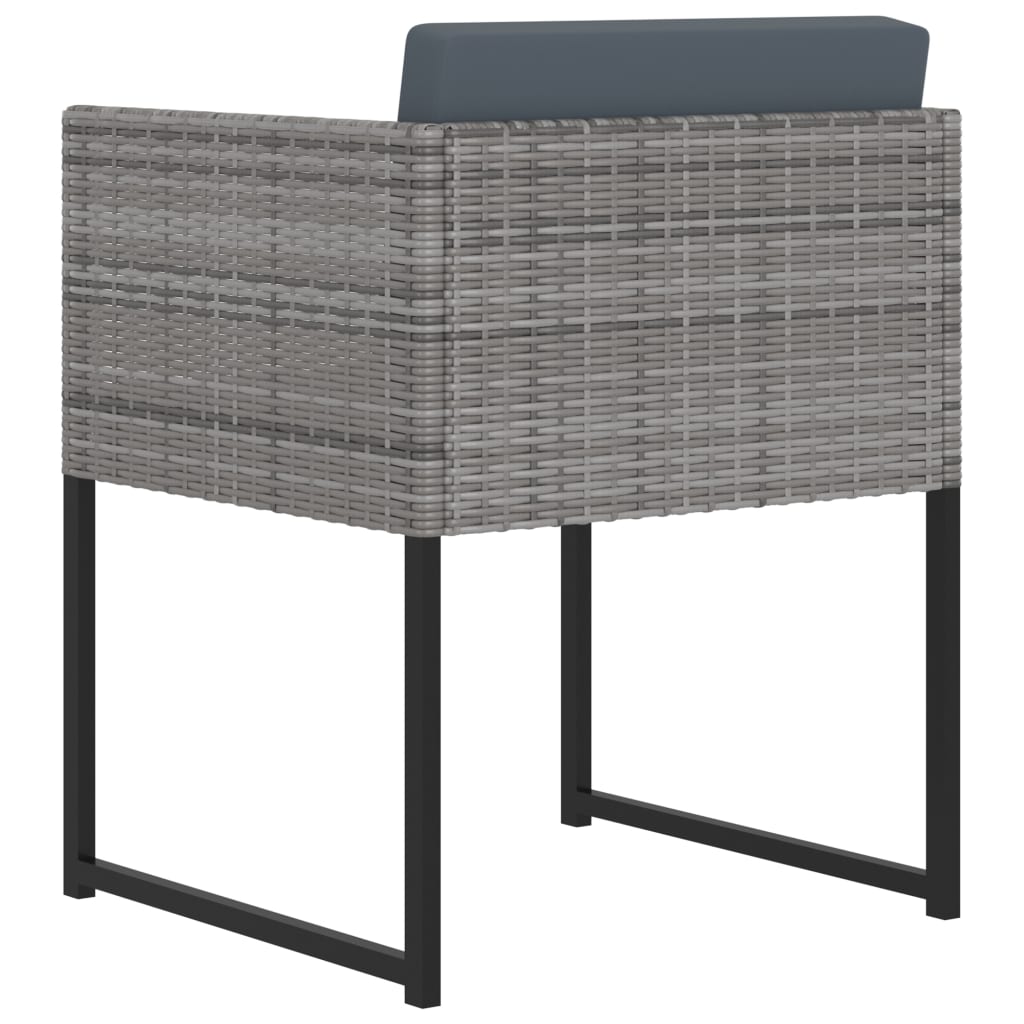 11 részes szürke polyrattan kerti étkezőszett párnákkal