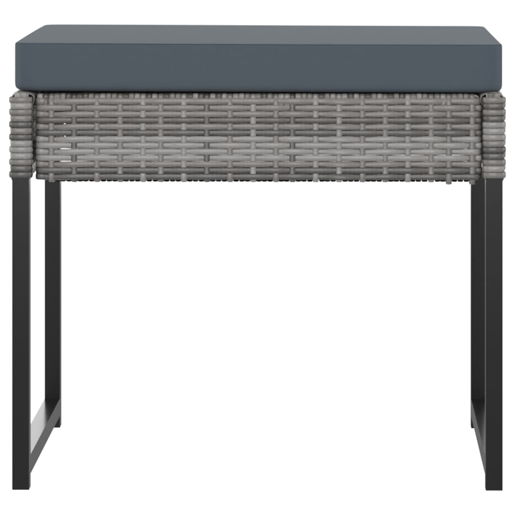 11 részes szürke polyrattan kerti étkezőszett párnákkal