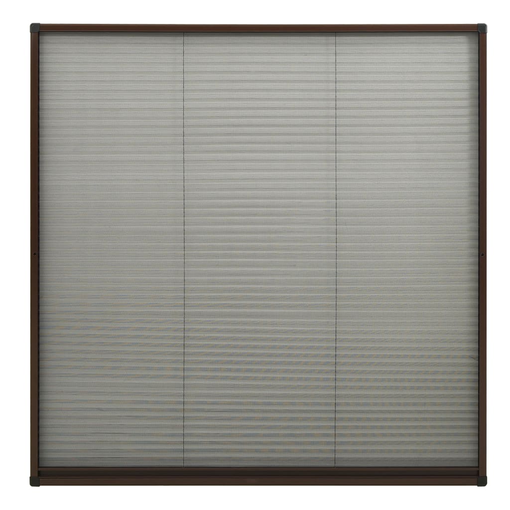 Barna alumínium pliszé ablakszúnyogháló 120 x 120 cm