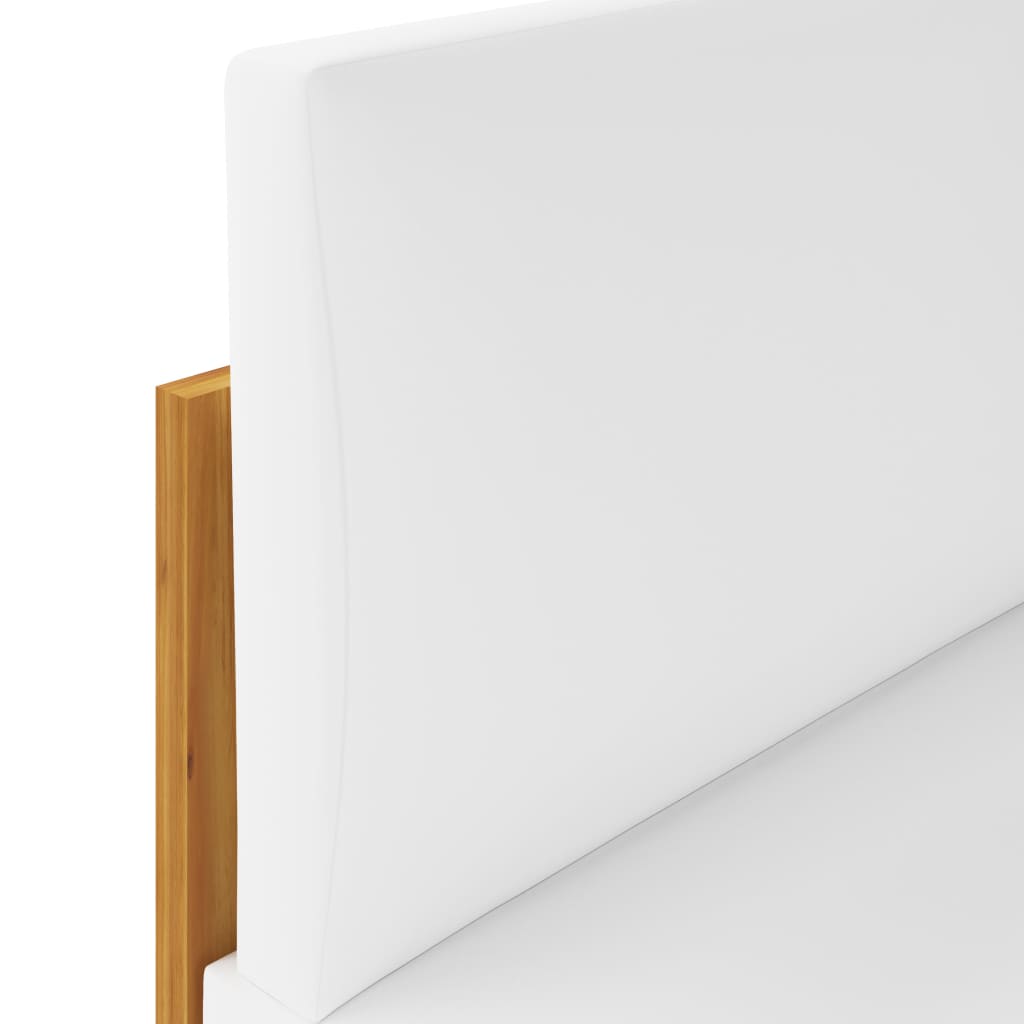 7 részes tömör akácfa kerti ülőgarnitúra krémszínű párnákkal