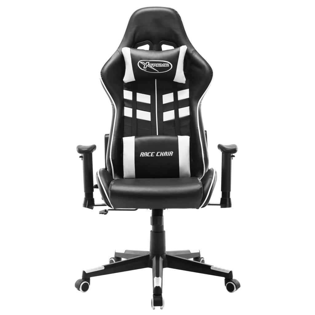 Fekete és fehér műbőr gamer szék