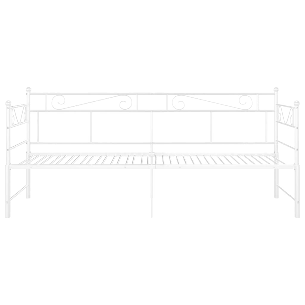 Fehér fém kihúzható kanapéágykeret 90 x 200 cm