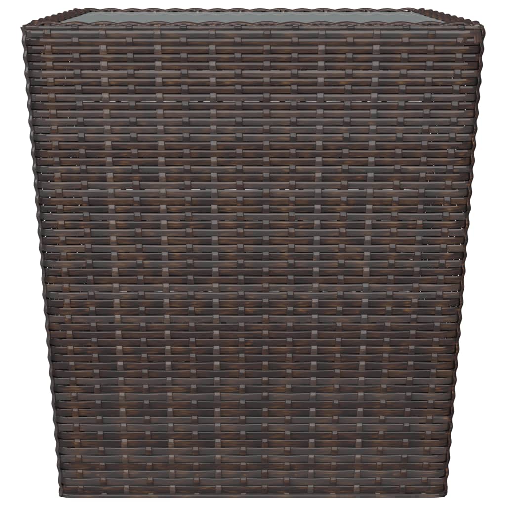 3 részes barna polyrattan és edzett üveg bisztrószett