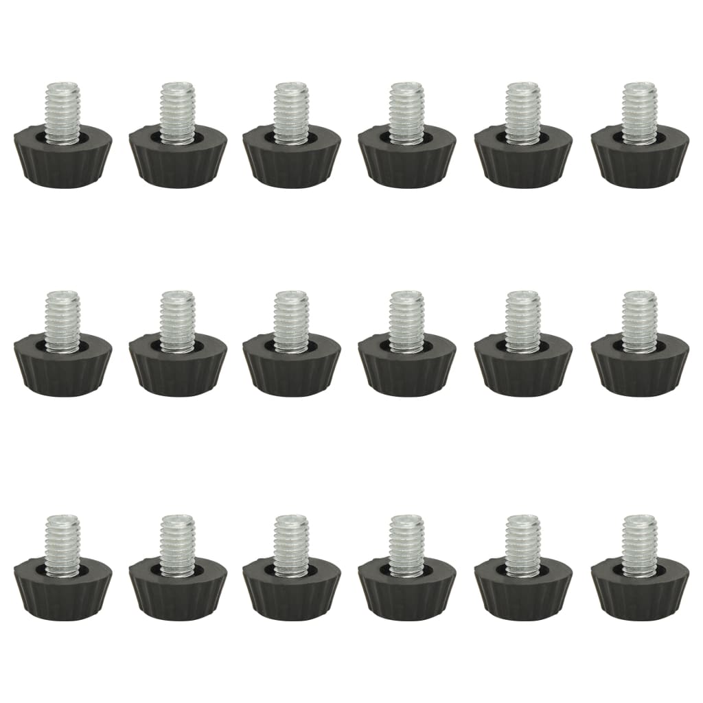 18 db fekete állítható bútorláb m8