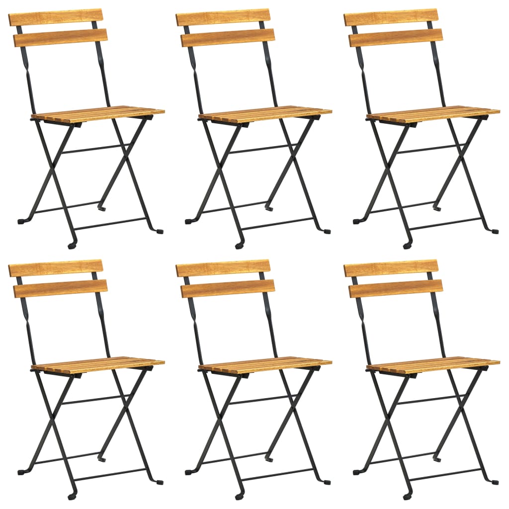 7 részes összecsukható kültéri tömör akácfa étkezőszett