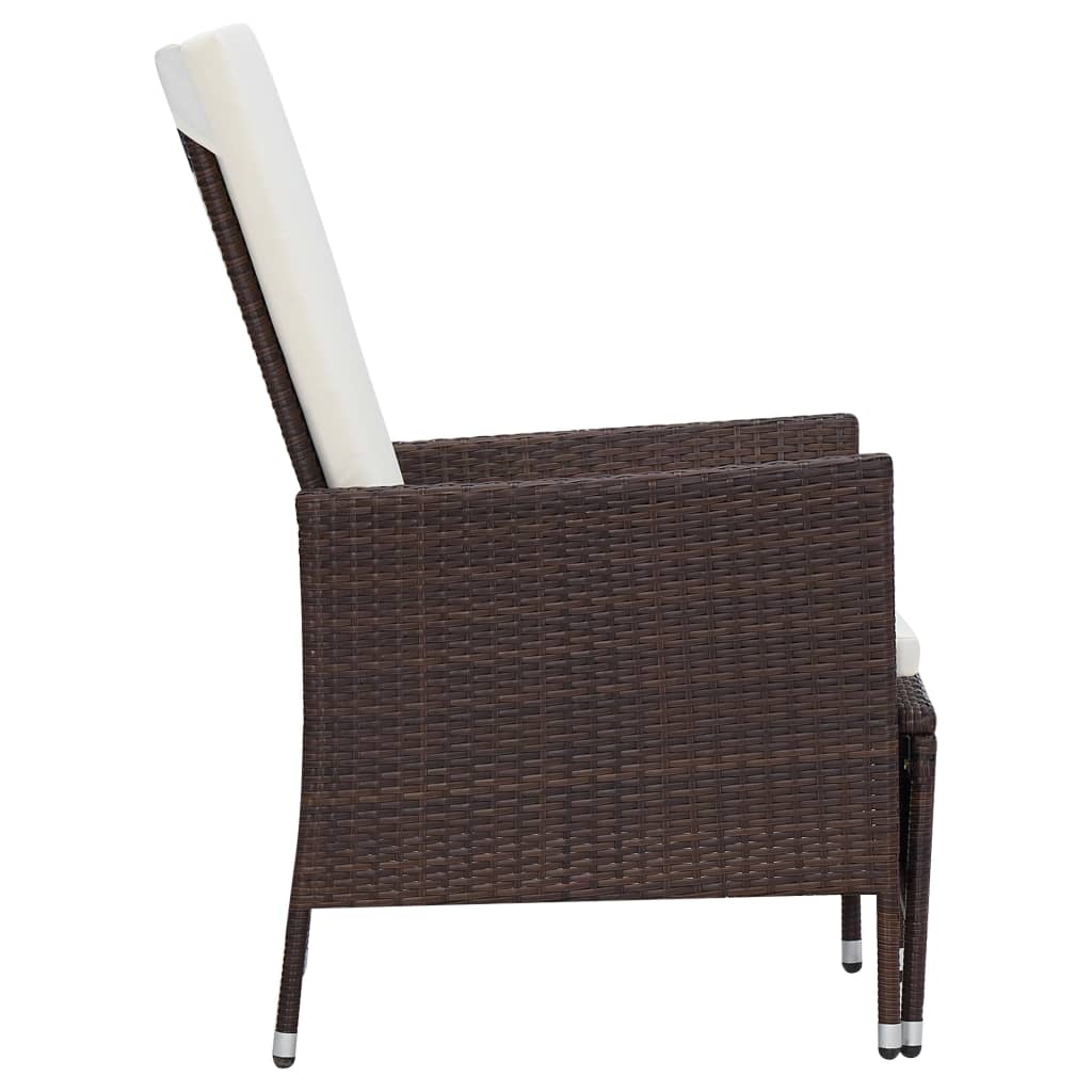 3 részes barna polyrattan kerti ülőgarnitúra párnákkal