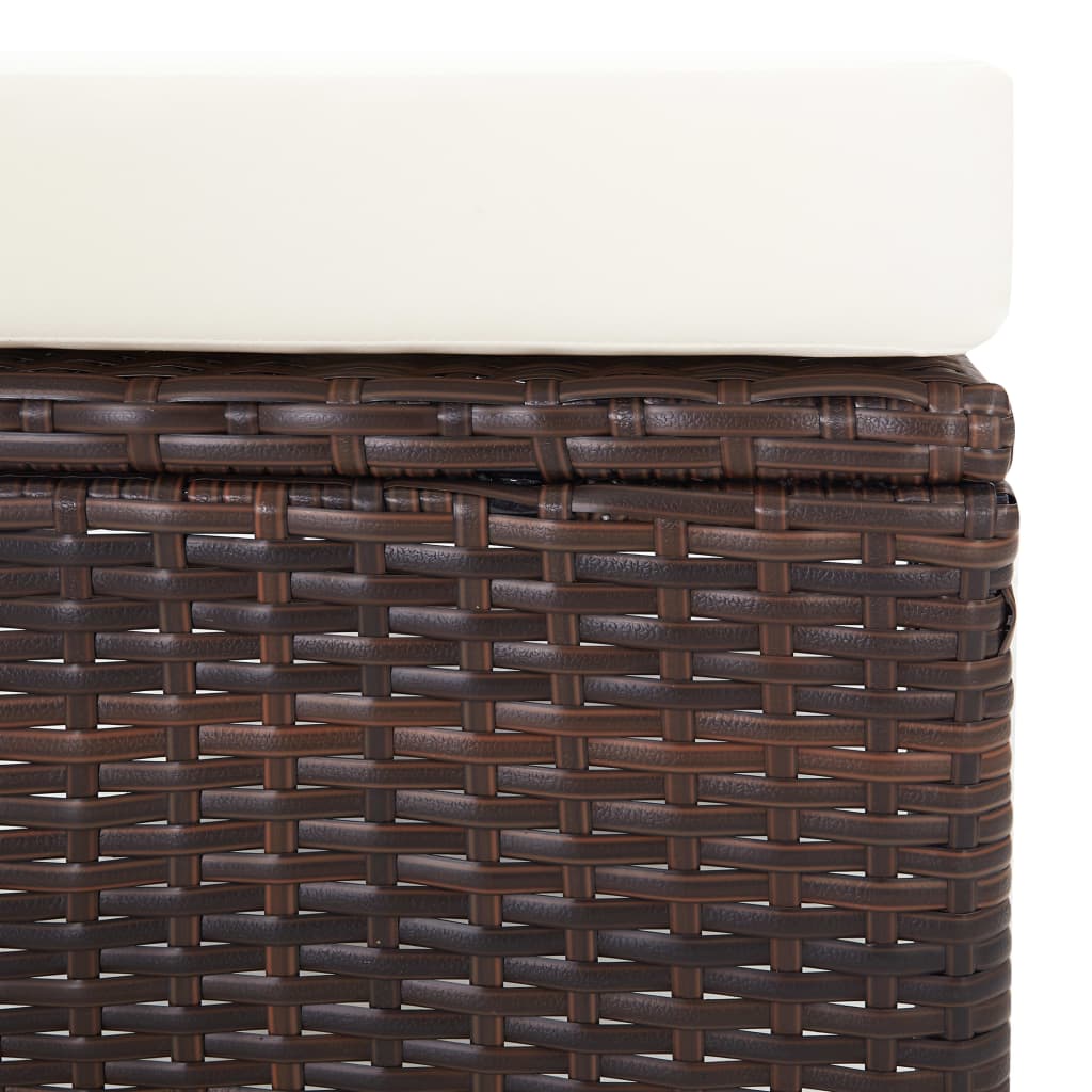 3 részes barna polyrattan kerti ülőgarnitúra párnákkal