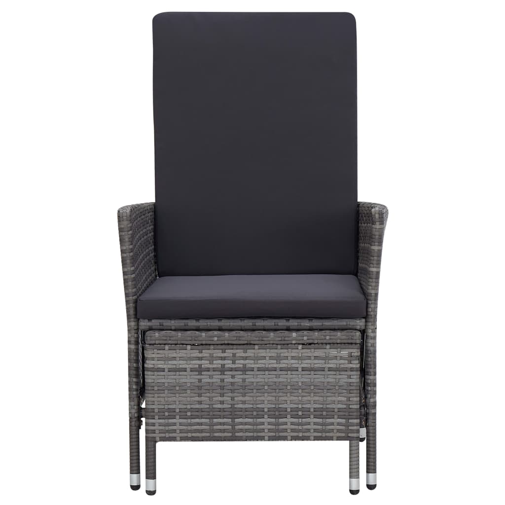 3 részes szürke polyrattan kerti ülőgarnitúra párnákkal