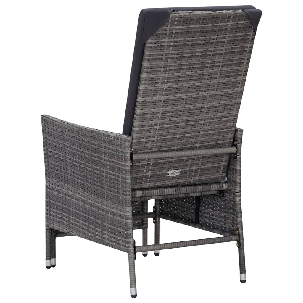 3 részes szürke polyrattan kerti ülőgarnitúra párnákkal