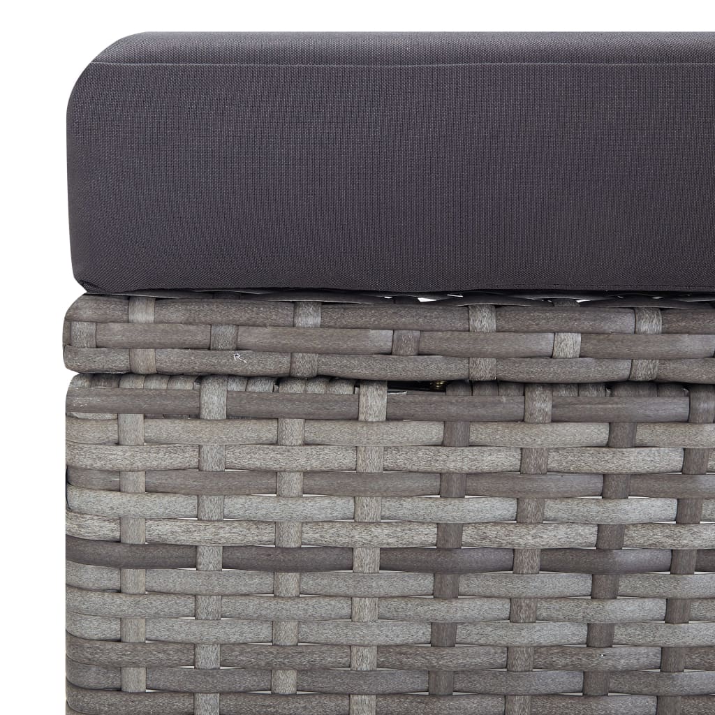 3 részes szürke polyrattan kerti ülőgarnitúra párnákkal