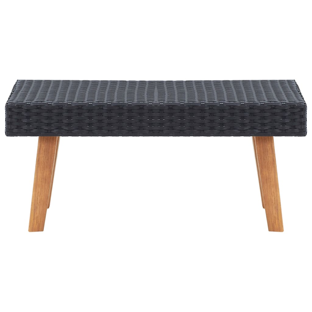 2 részes fekete polyrattan kerti ülőgarnitúra párnákkal