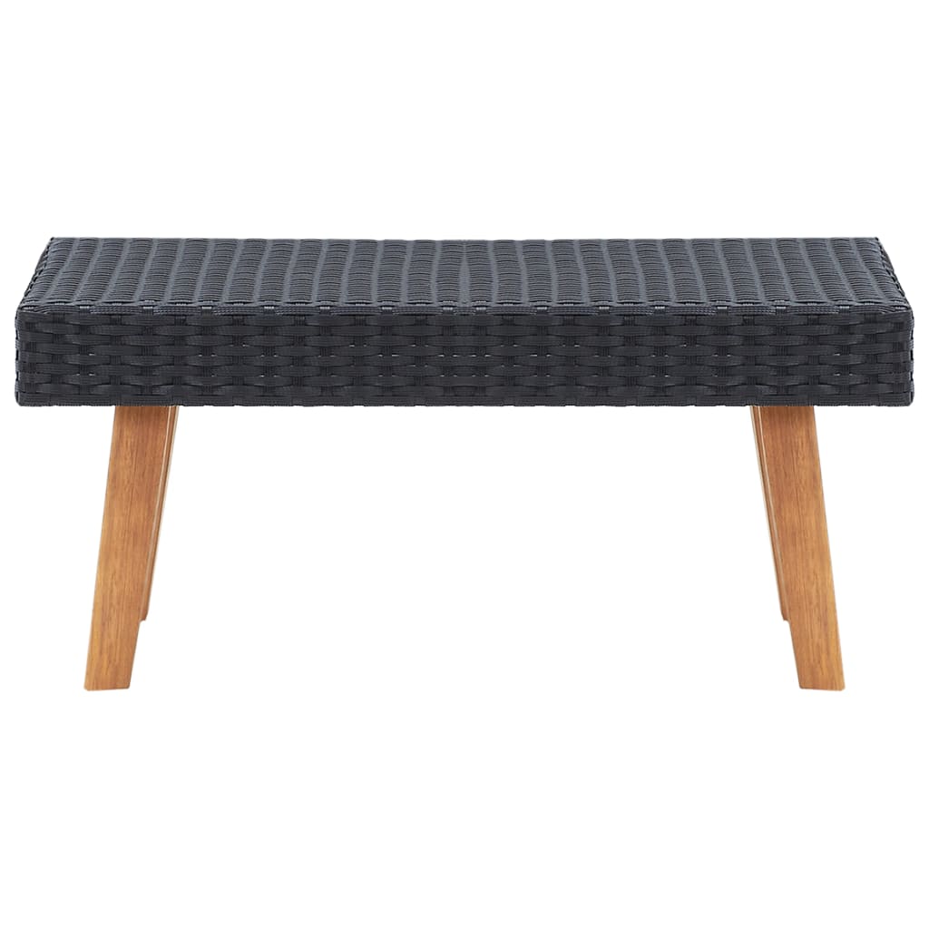 2 részes fekete polyrattan kerti ülőgarnitúra párnákkal