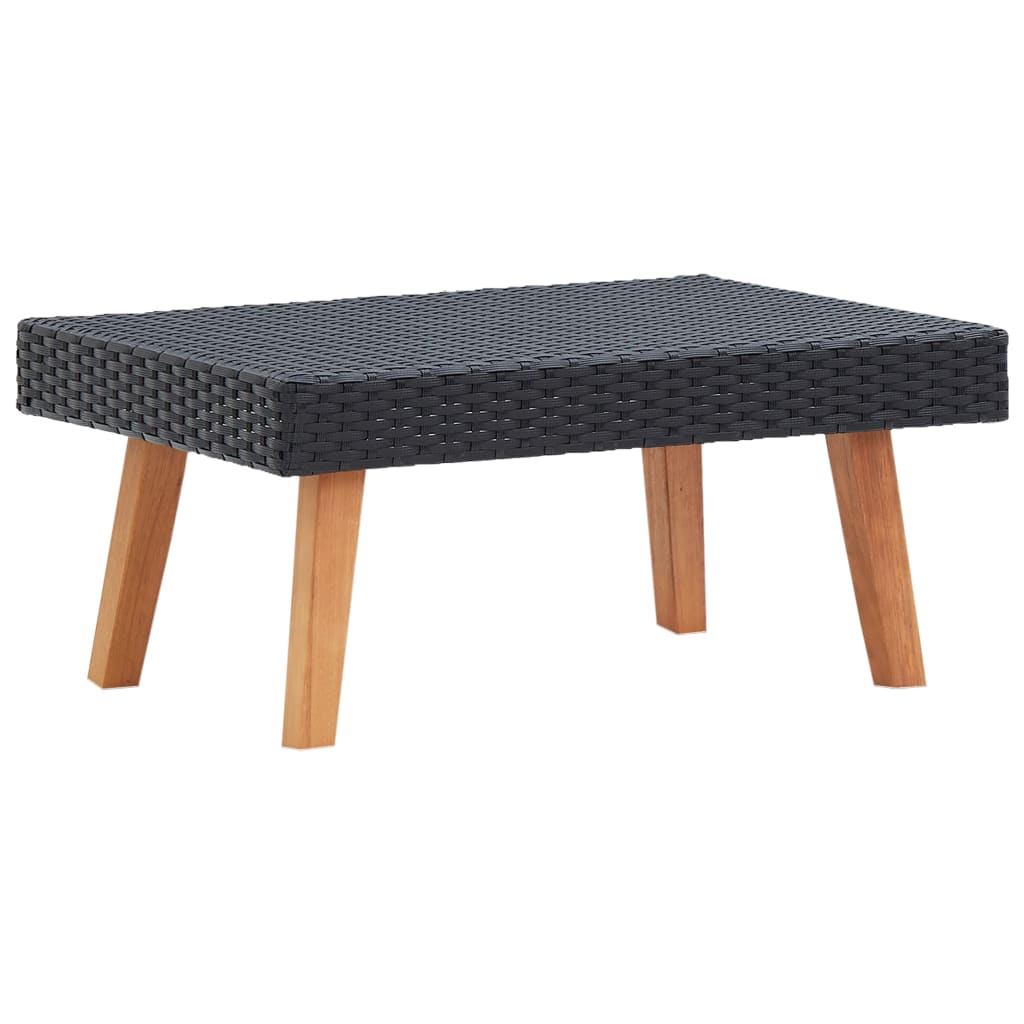 2 részes fekete polyrattan kerti ülőgarnitúra párnákkal