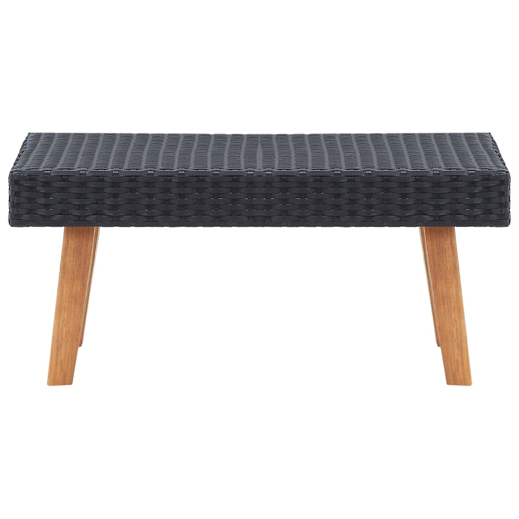 3 részes fekete polyrattan kerti ülőgarnitúra párnákkal