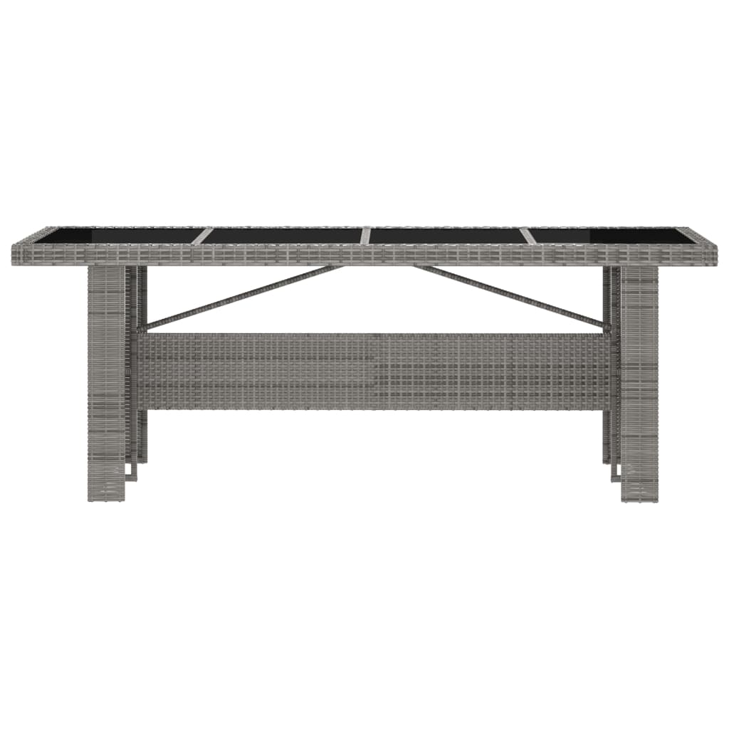 11 részes szürke polyrattan kültéri étkezőszett párnákkal
