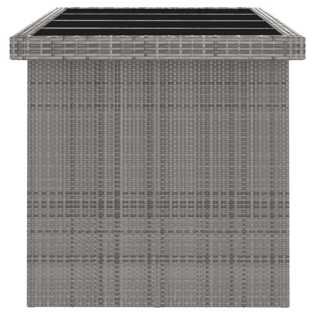 11 részes szürke polyrattan kültéri étkezőszett párnákkal