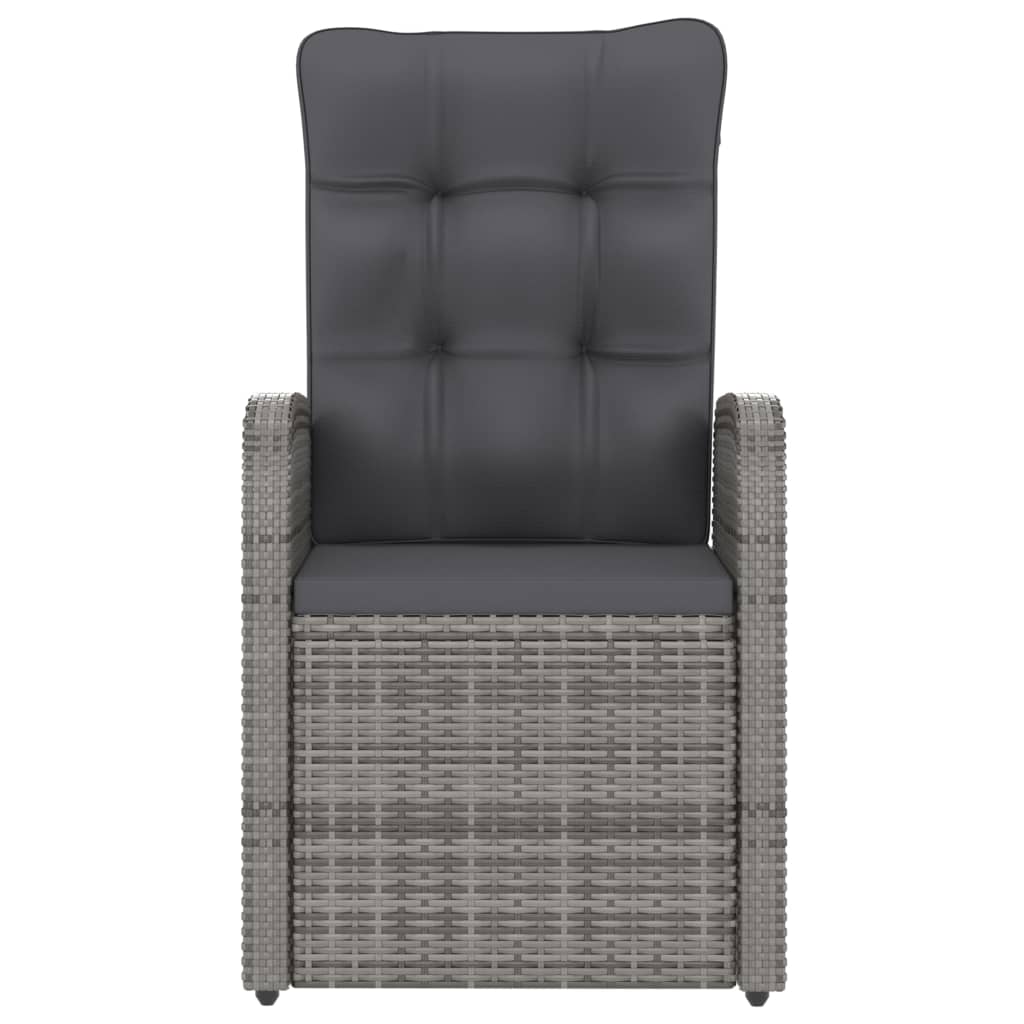 11 részes szürke polyrattan kültéri étkezőszett párnákkal