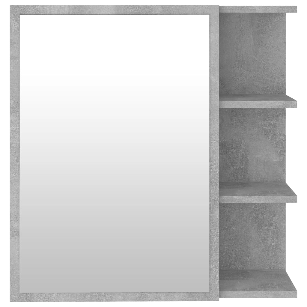 Betonszürke forgácslap tükrös fürdőszobaszekrény 62,5x20,5x64cm