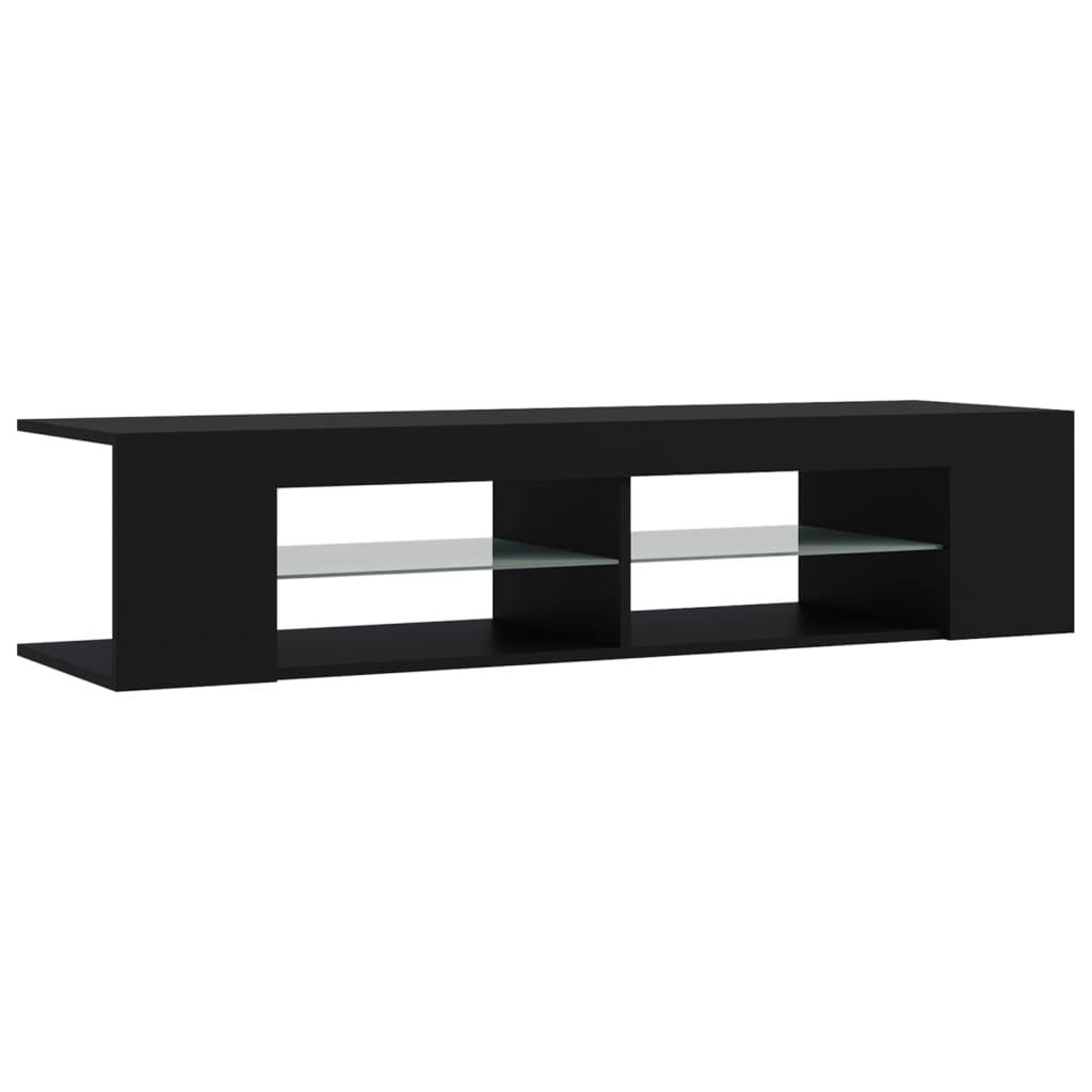 Fekete tv-szekrény led-lámpákkal 135 x 39 x 30 cm Fekete tv-szekrény led-lámpákkal 135 x 39 x 30 cm