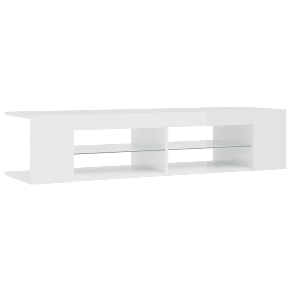 Magasfényű fehér tv-szekrény led-lámpákkal 135 x 39 x 30 cm Magasfényű fehér tv-szekrény led-lámpákkal 135 x 39 x 30 cm