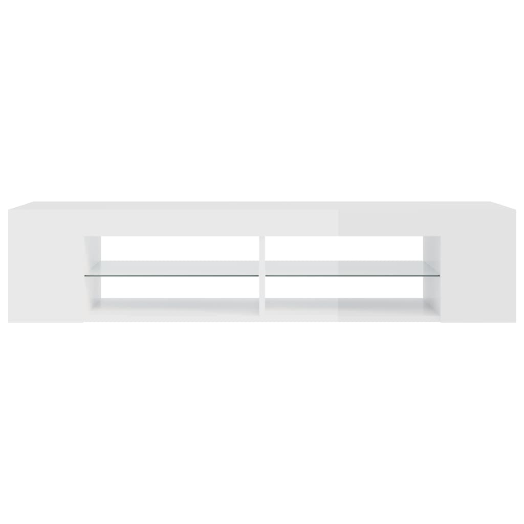 Magasfényű fehér tv-szekrény led-lámpákkal 135 x 39 x 30 cm Magasfényű fehér tv-szekrény led-lámpákkal 135 x 39 x 30 cm
