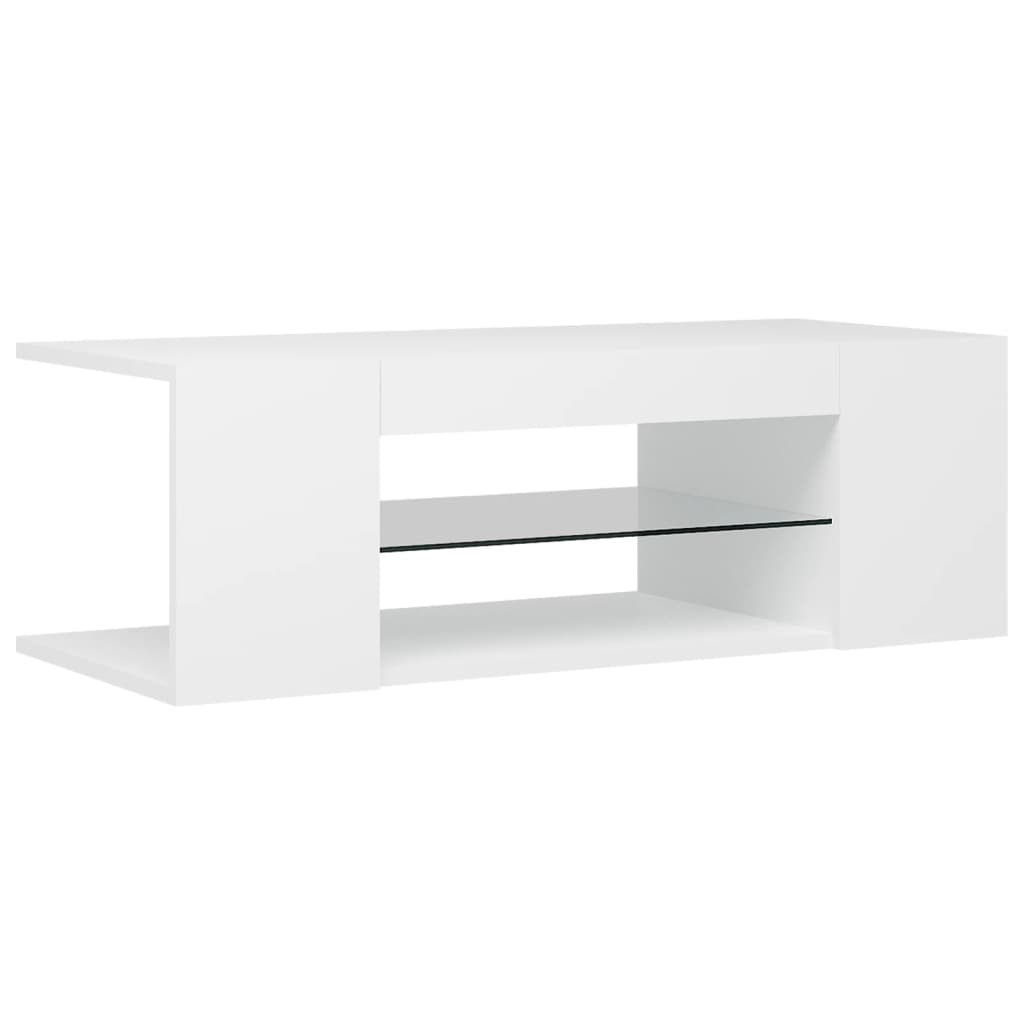 Fehér tv-szekrény led-lámpákkal 90 x 39 x 30 cm