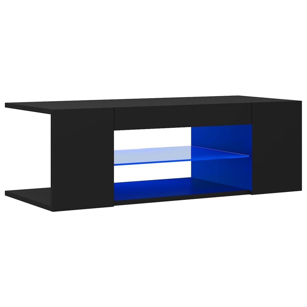 Fekete tv-szekrény led lámpákkal 90 x 39 x 30 cm Fekete tv-szekrény led lámpákkal 90 x 39 x 30 cm