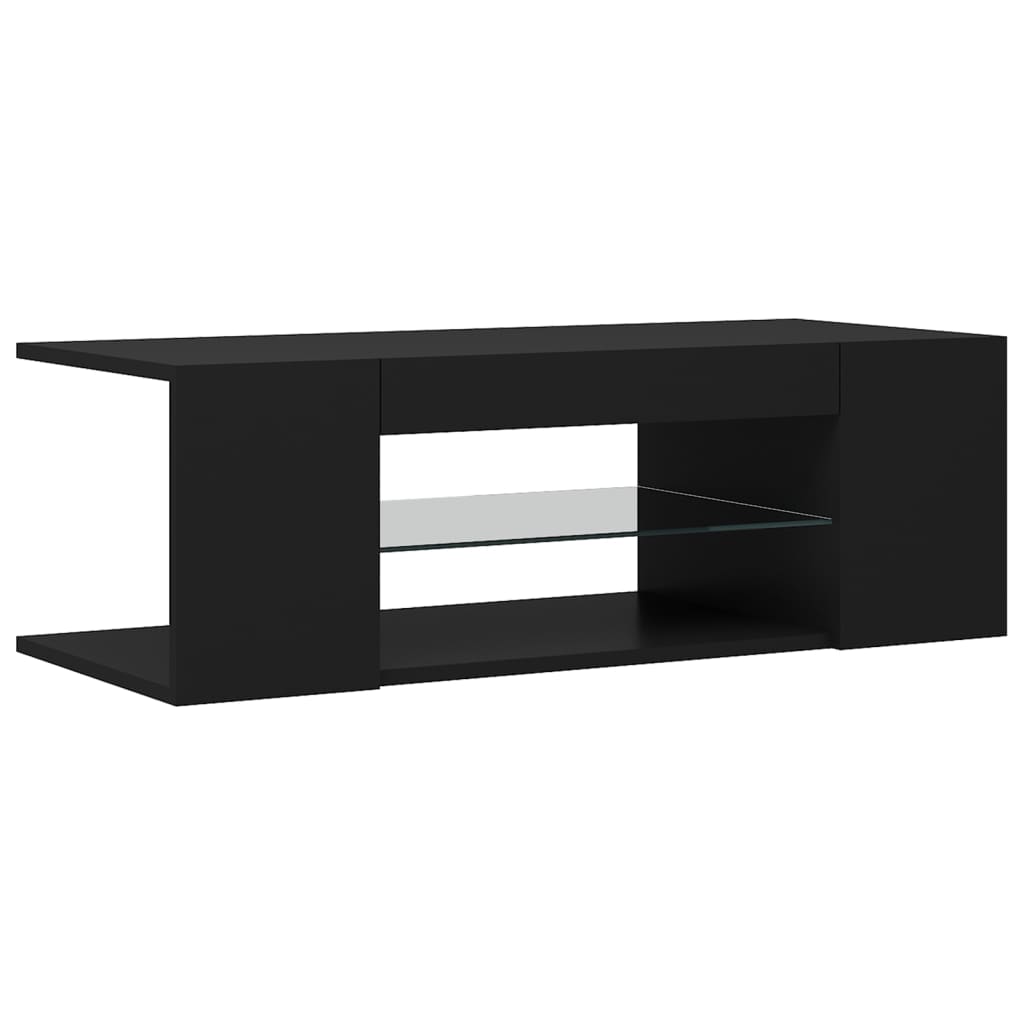 Fekete tv-szekrény led lámpákkal 90 x 39 x 30 cm Fekete tv-szekrény led lámpákkal 90 x 39 x 30 cm