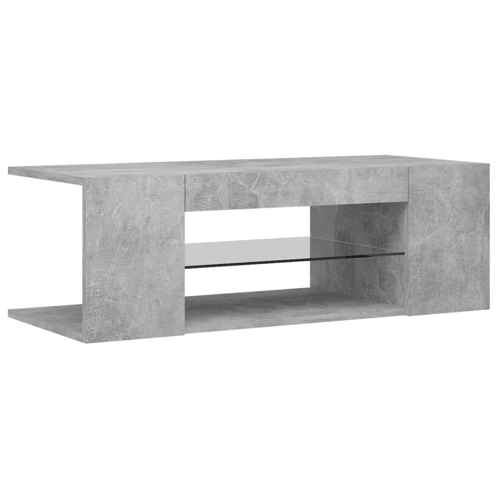 Betonszürke tv-szekrény led lámpákkal 90 x 39 x 30 cm