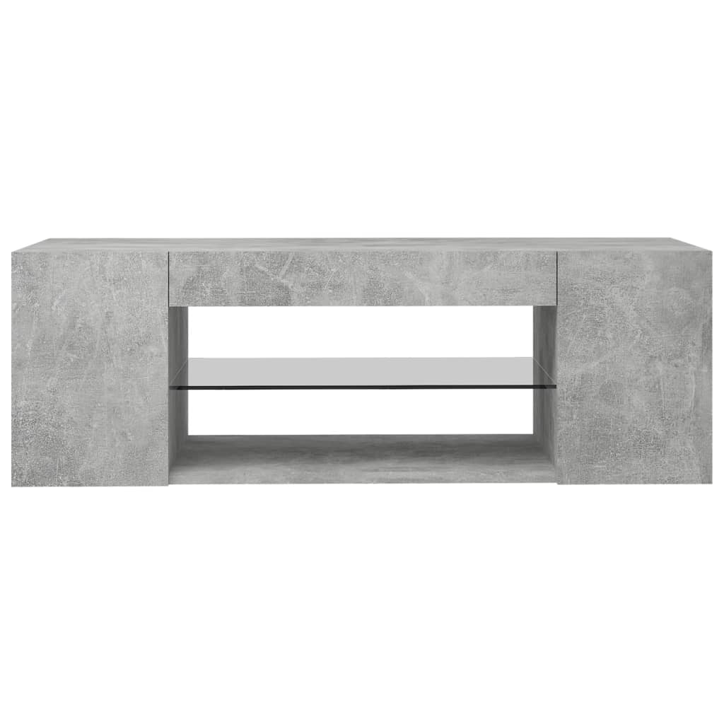 Betonszürke tv-szekrény led lámpákkal 90 x 39 x 30 cm
