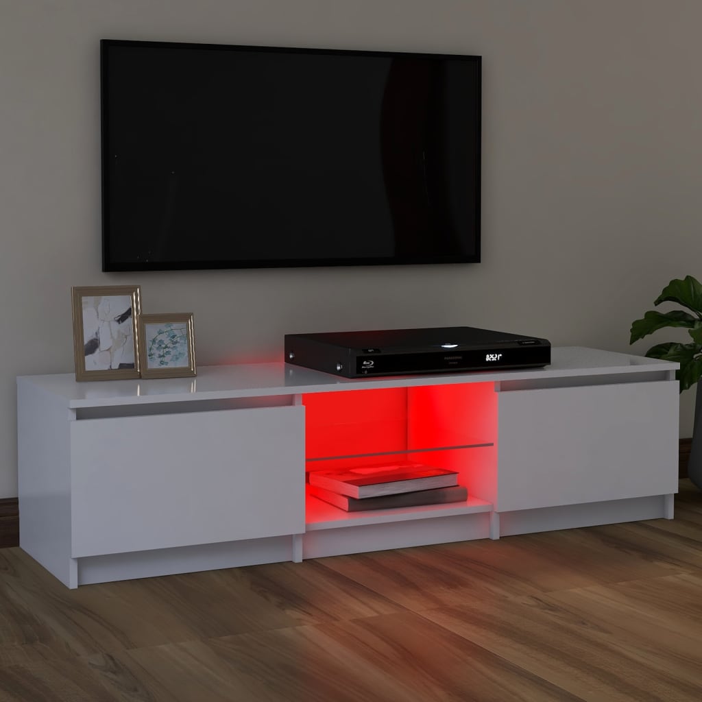 Fehér tv-szekrény led lámpákkal 120 x 30 x 35,5 cm Fehér tv-szekrény led lámpákkal 120 x 30 x 35,5 cm