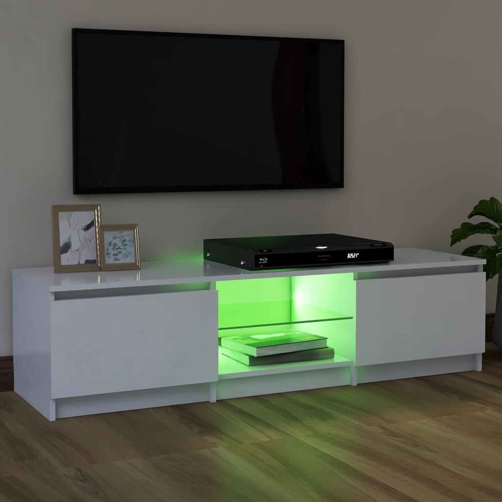 Fehér tv-szekrény led lámpákkal 120 x 30 x 35,5 cm Fehér tv-szekrény led lámpákkal 120 x 30 x 35,5 cm