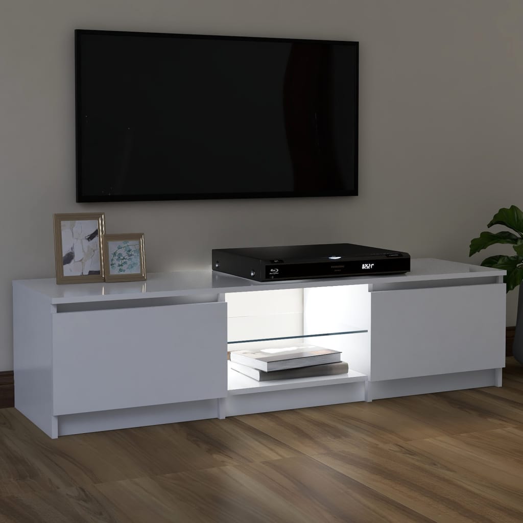 Fehér tv-szekrény led lámpákkal 120 x 30 x 35,5 cm Fehér tv-szekrény led lámpákkal 120 x 30 x 35,5 cm