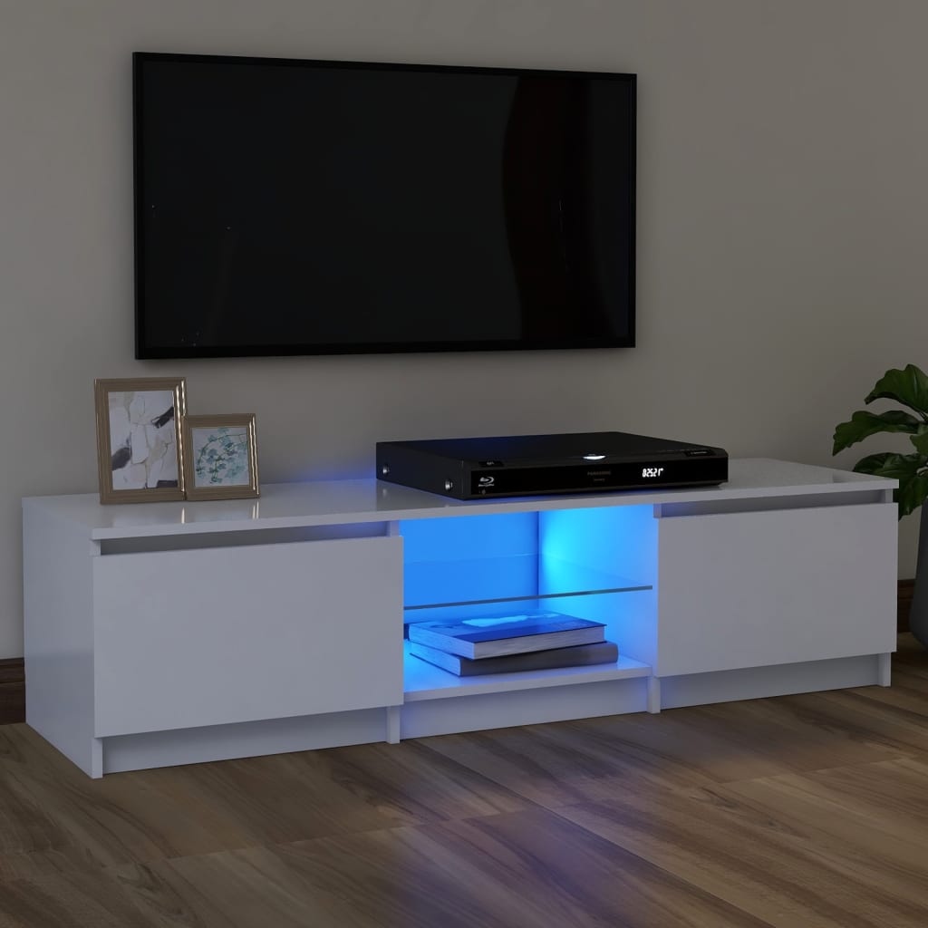 Fehér tv-szekrény led lámpákkal 120 x 30 x 35,5 cm Fehér tv-szekrény led lámpákkal 120 x 30 x 35,5 cm