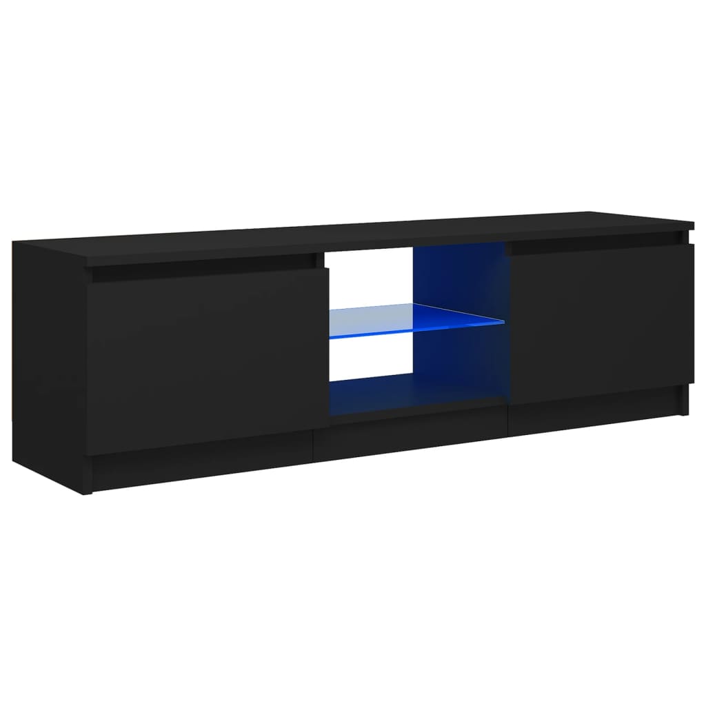 Fekete tv-szekrény led lámpákkal 120 x 30 x 35,5 cm Fekete tv-szekrény led lámpákkal 120 x 30 x 35,5 cm