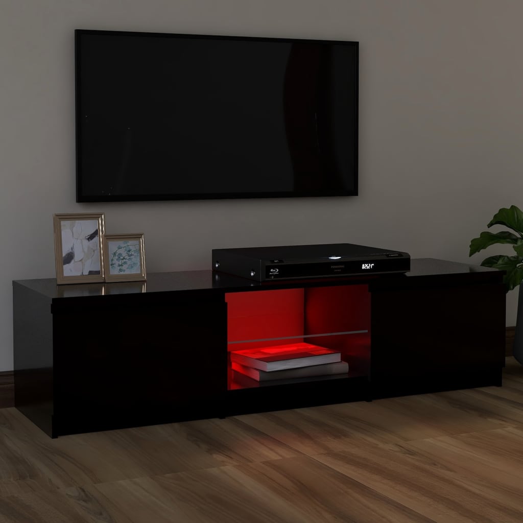 Fekete tv-szekrény led lámpákkal 120 x 30 x 35,5 cm Fekete tv-szekrény led lámpákkal 120 x 30 x 35,5 cm
