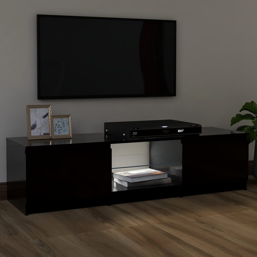 Fekete tv-szekrény led lámpákkal 120 x 30 x 35,5 cm Fekete tv-szekrény led lámpákkal 120 x 30 x 35,5 cm