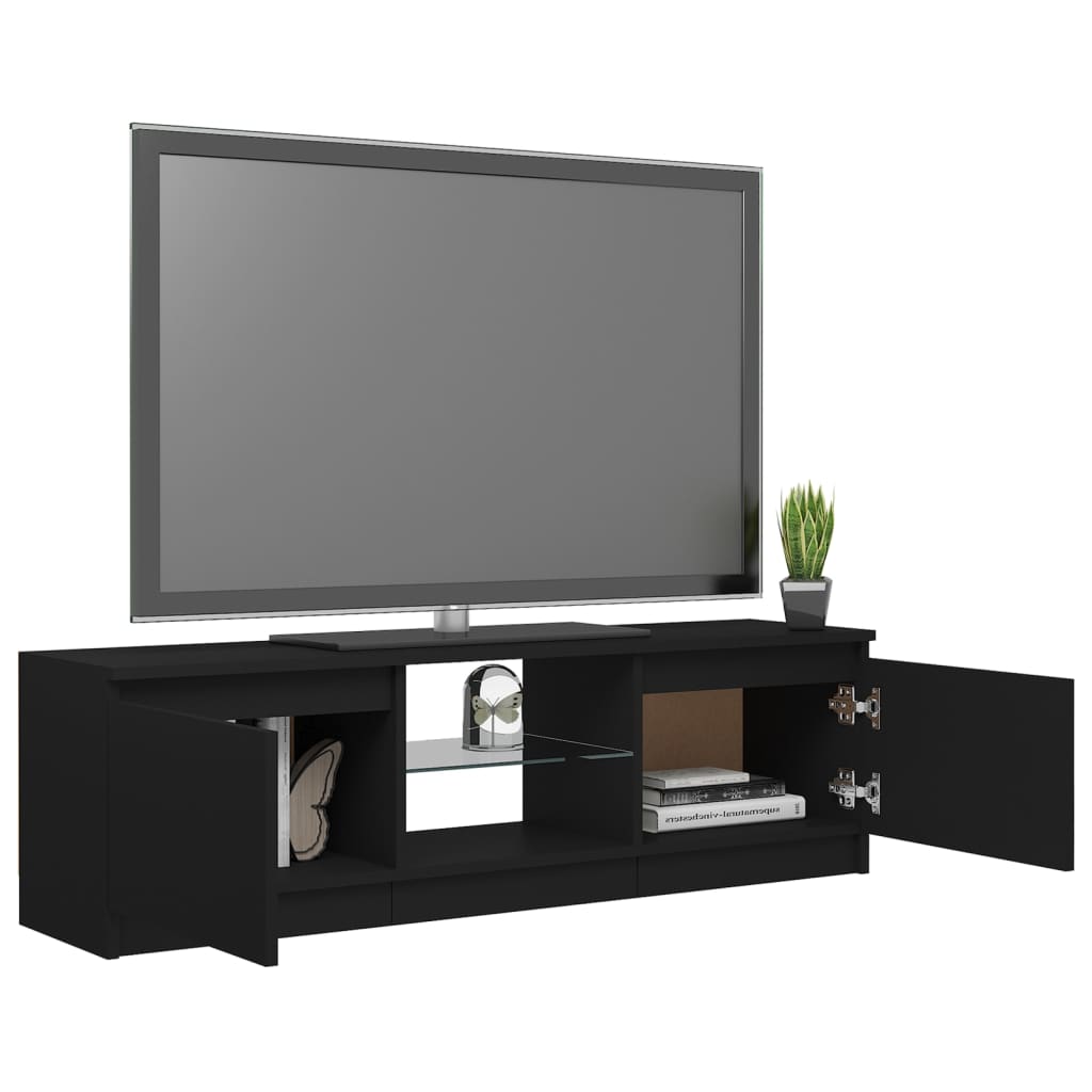 Fekete tv-szekrény led lámpákkal 120 x 30 x 35,5 cm Fekete tv-szekrény led lámpákkal 120 x 30 x 35,5 cm