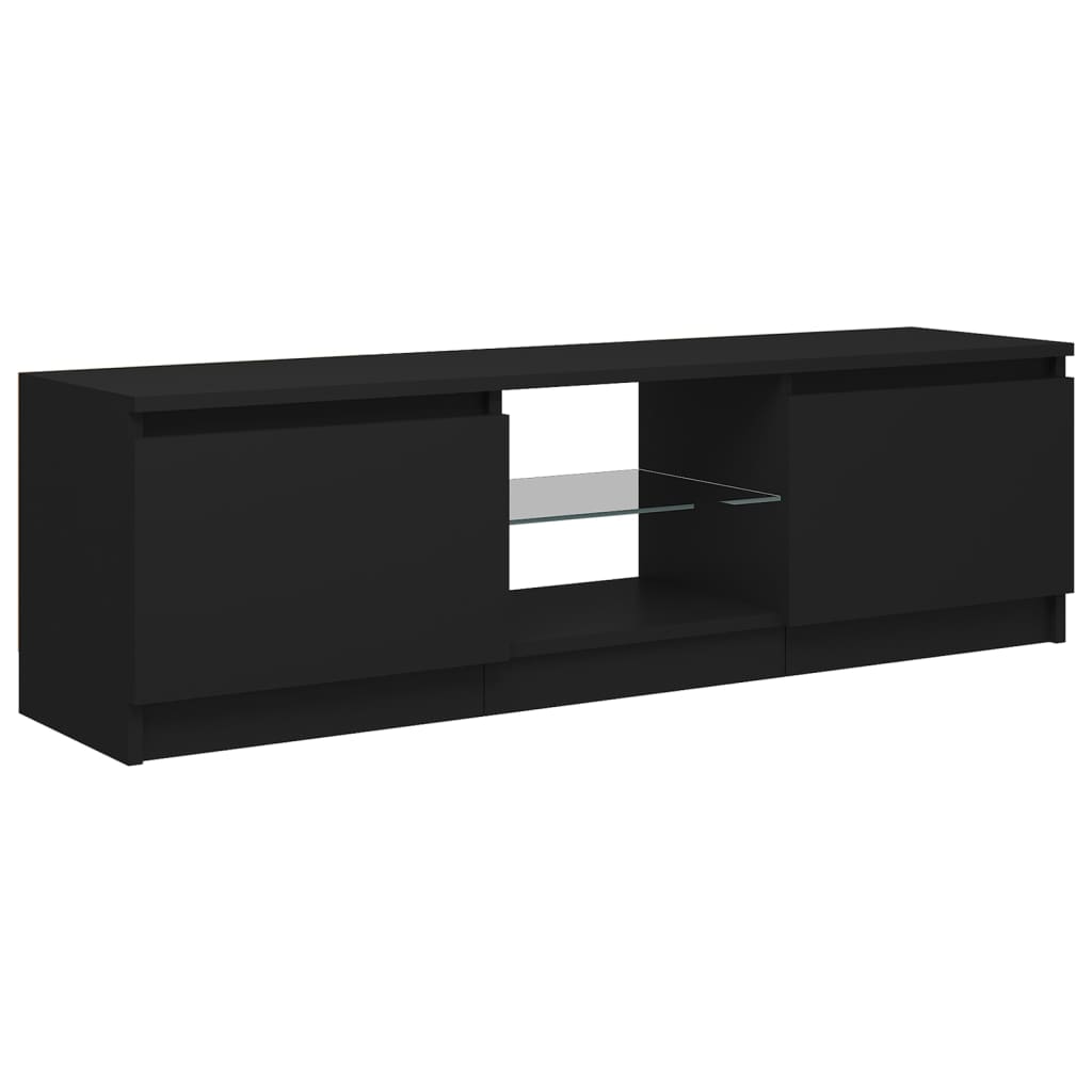 Fekete tv-szekrény led lámpákkal 120 x 30 x 35,5 cm Fekete tv-szekrény led lámpákkal 120 x 30 x 35,5 cm