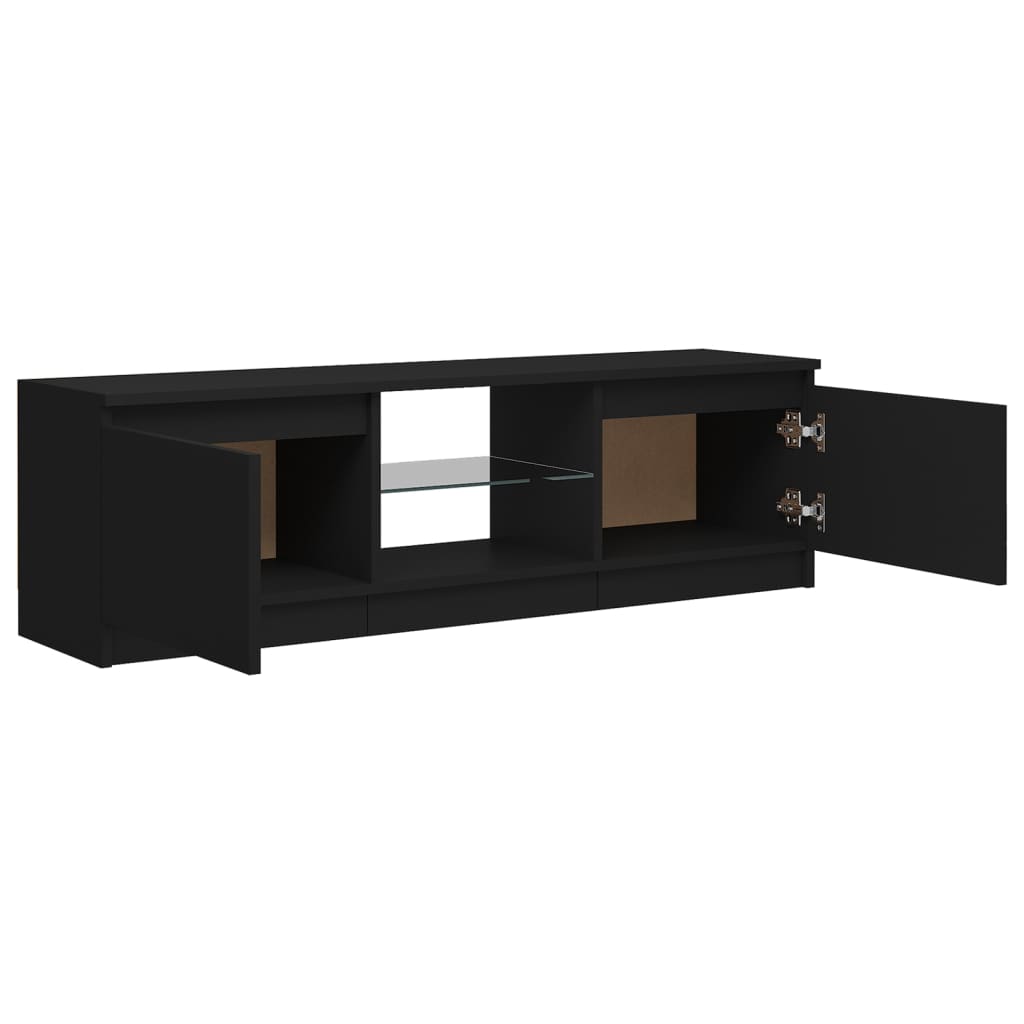 Fekete tv-szekrény led lámpákkal 120 x 30 x 35,5 cm Fekete tv-szekrény led lámpákkal 120 x 30 x 35,5 cm
