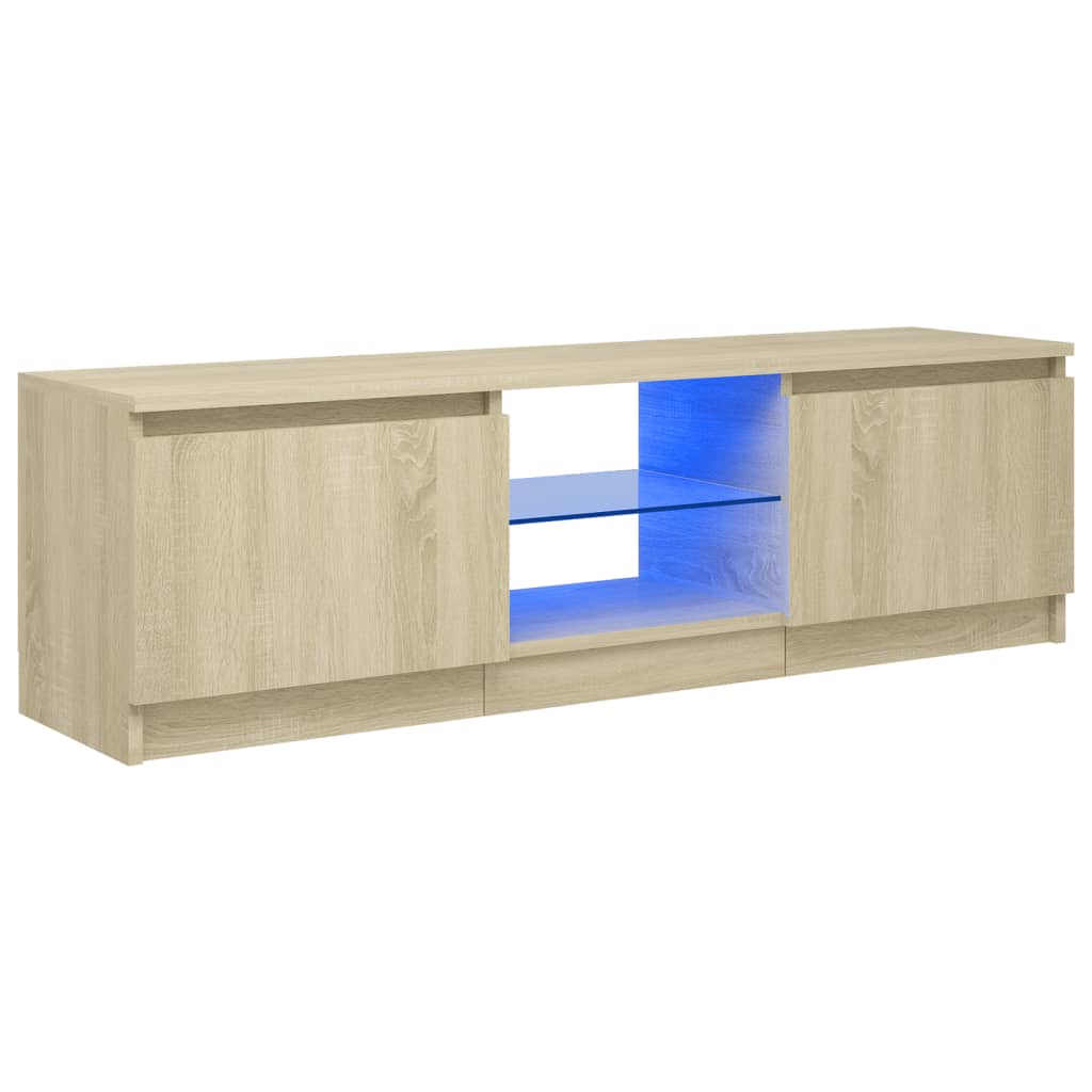 Sonoma tölgy színű tv-szekrény led lámpákkal 120x30x35,5 cm