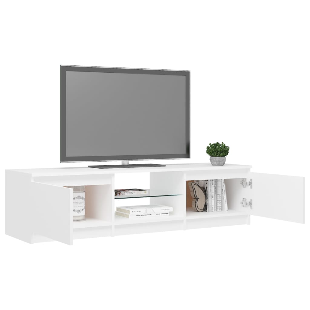Fehér tv-szekrény led-világítással 140 x 40 x 35,5 cm Fehér tv-szekrény led-világítással 140 x 40 x 35,5 cm