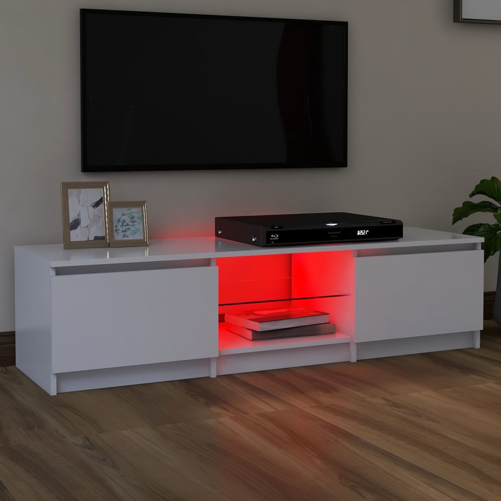 Fehér tv-szekrény led-világítással 140 x 40 x 35,5 cm Fehér tv-szekrény led-világítással 140 x 40 x 35,5 cm