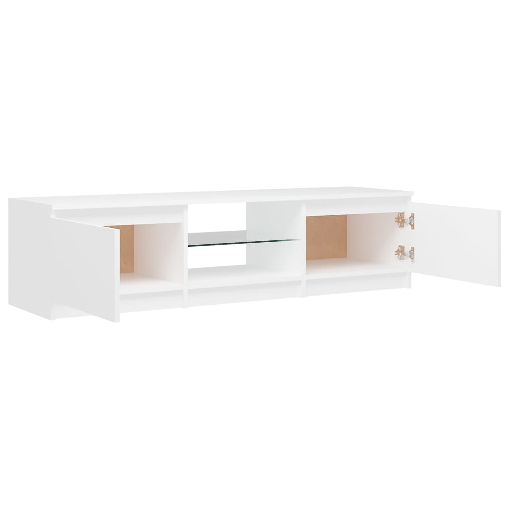Fehér tv-szekrény led-világítással 140 x 40 x 35,5 cm Fehér tv-szekrény led-világítással 140 x 40 x 35,5 cm