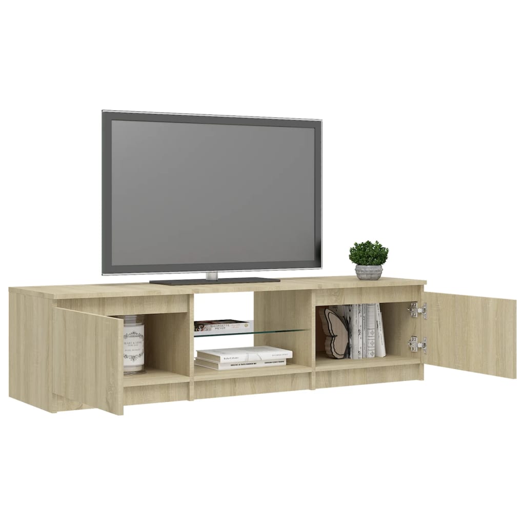 Sonoma tölgy színű tv-szekrény led-lámpákkal 140 x 40 x 35,5 cm Sonoma tölgy színű tv-szekrény led-lámpákkal 140 x 40 x 35,5 cm