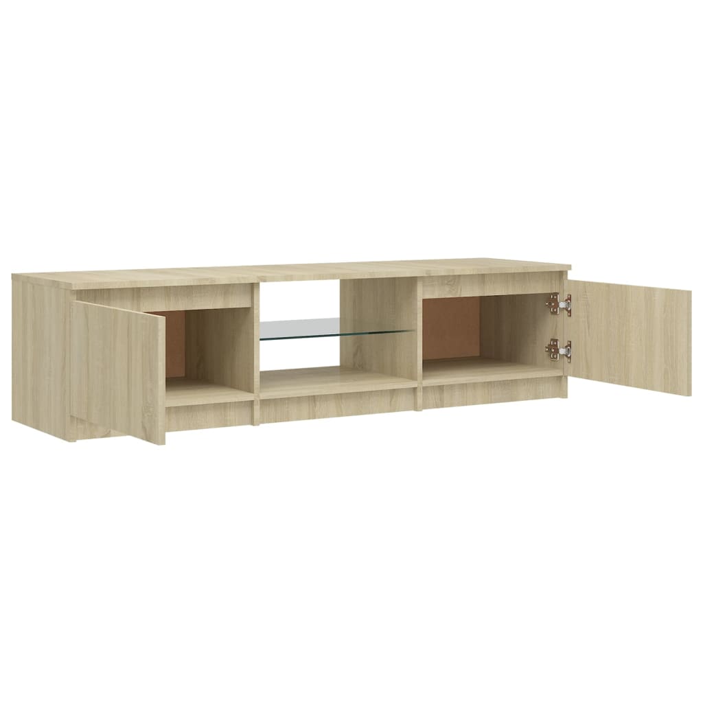 Sonoma tölgy színű tv-szekrény led-lámpákkal 140 x 40 x 35,5 cm Sonoma tölgy színű tv-szekrény led-lámpákkal 140 x 40 x 35,5 cm