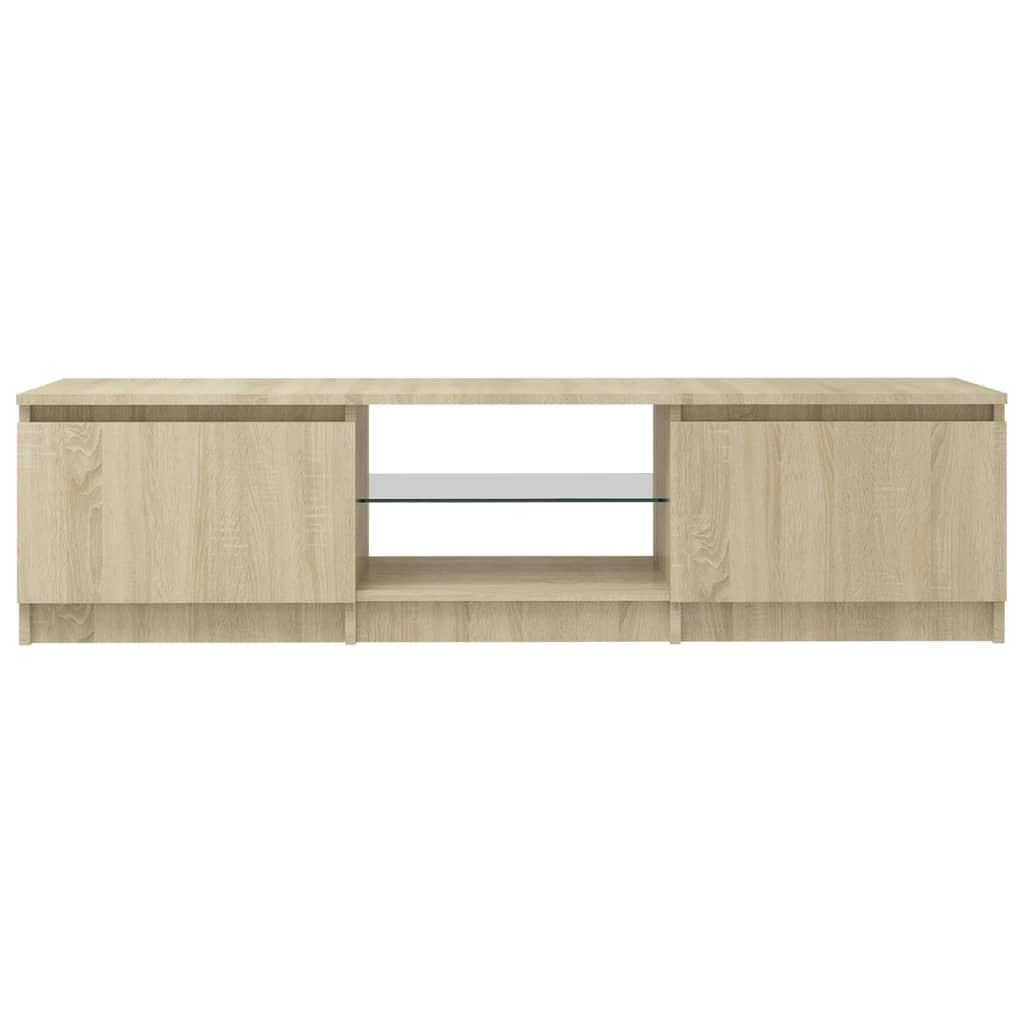 Sonoma tölgy színű tv-szekrény led-lámpákkal 140 x 40 x 35,5 cm Sonoma tölgy színű tv-szekrény led-lámpákkal 140 x 40 x 35,5 cm