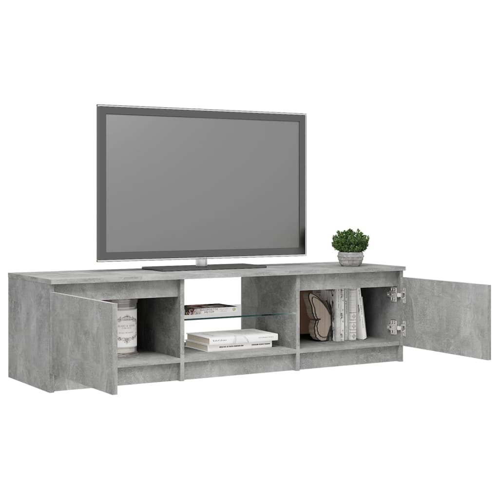 Betonszürke tv-szekrény led-lámpákkal 140 x 40 x 35,5 cm Betonszürke tv-szekrény led-lámpákkal 140 x 40 x 35,5 cm