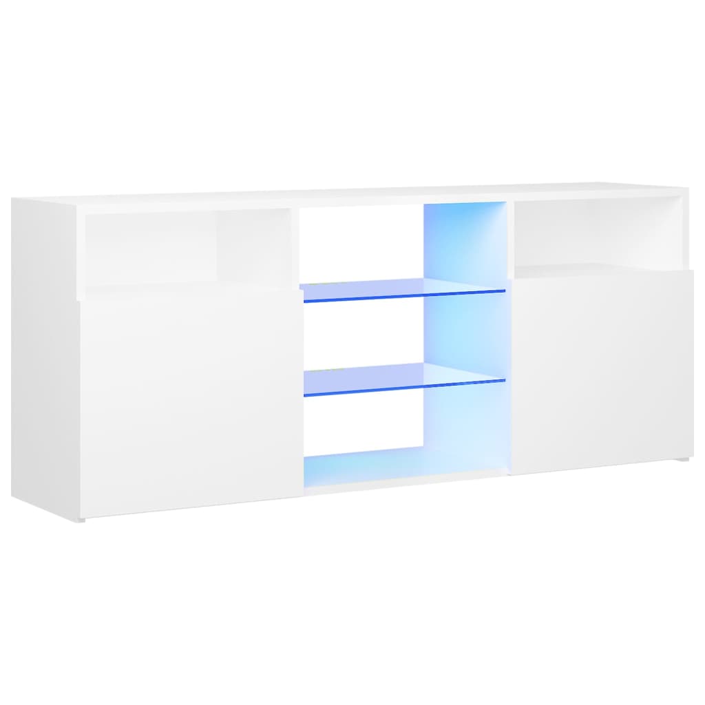 Fehér tv-szekrény led-lámpákkal 120 x 35 x 50 cm