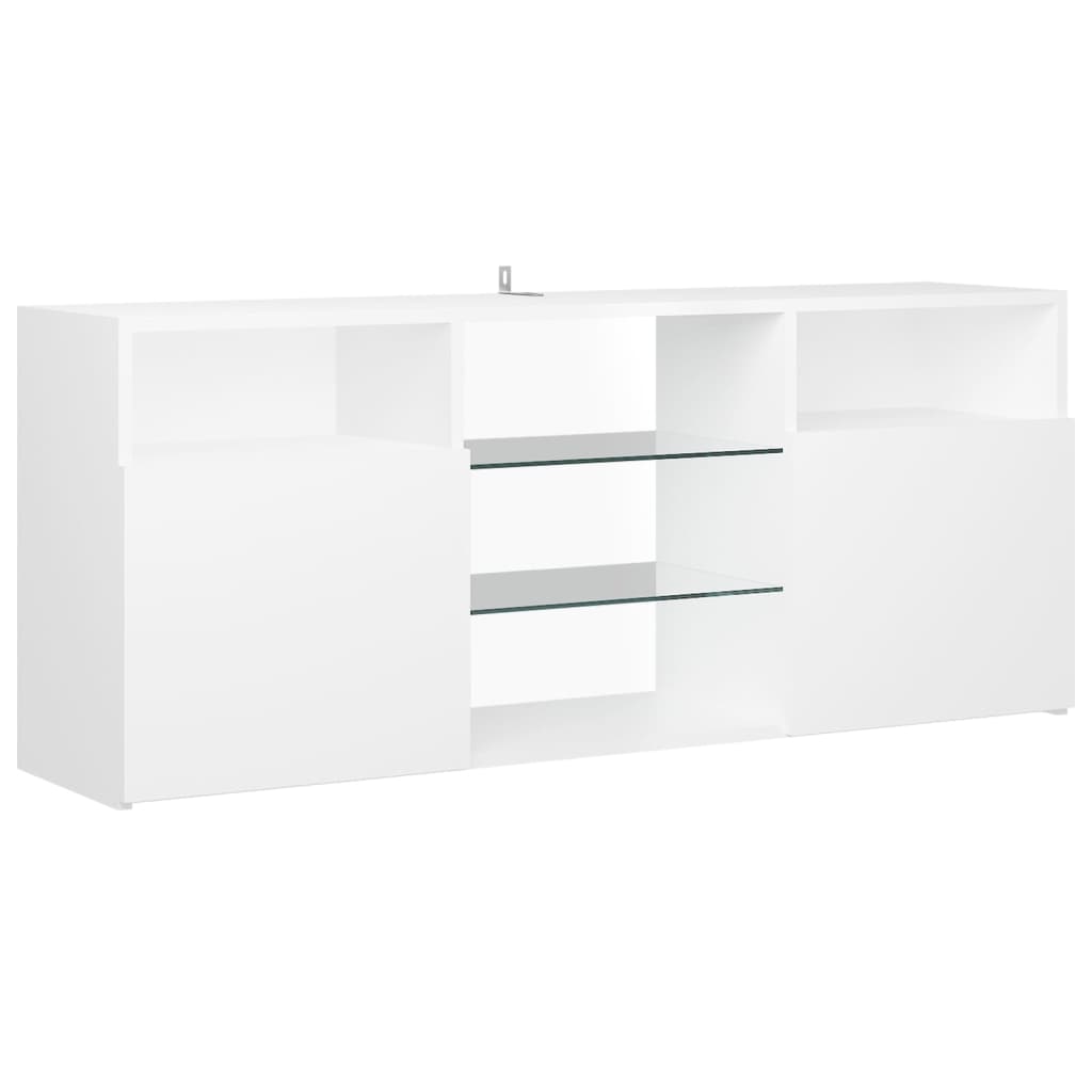 Fehér tv-szekrény led-lámpákkal 120 x 35 x 50 cm